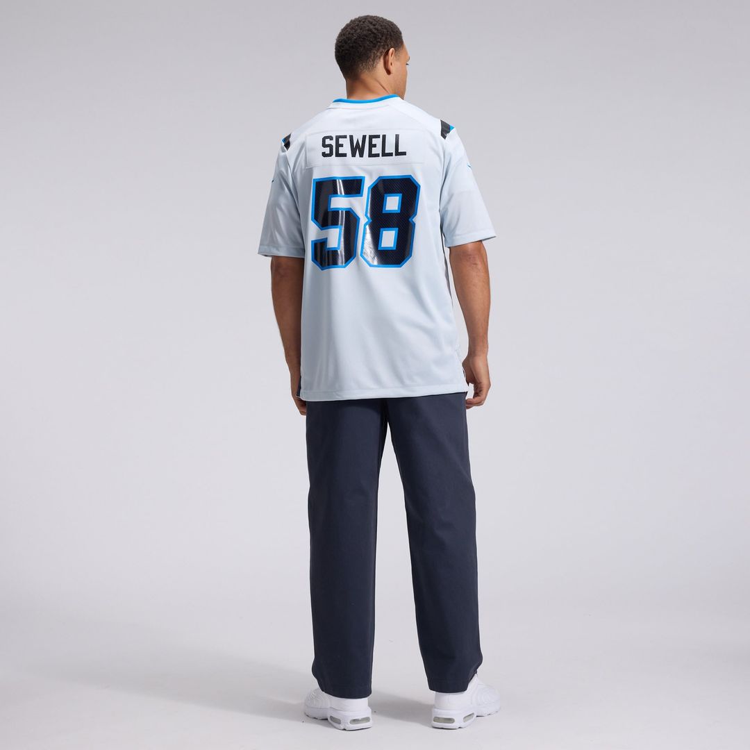 Men's Detroit Lions Penei Sewell Nike Silver 2026 Rivalries Collection Game Jersey