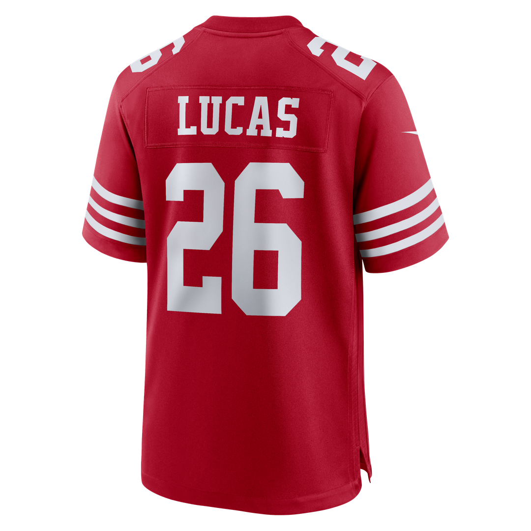 Men's San Francisco 49ers Chase Lucas Nike  Scarlet Team Game Jersey