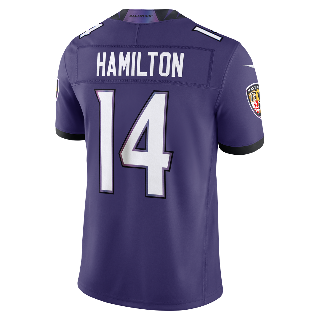 Men's Baltimore Ravens Kyle Hamilton Nike Black Alternate Vapor F.U.S.E. Stitched Limited Jersey