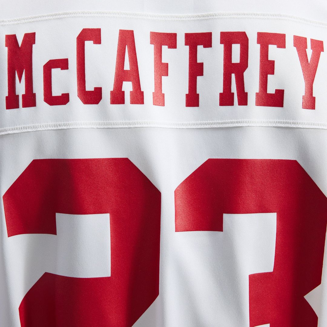 Men's San Francisco 49ers Christian McCaffrey Nike White Game Player Jersey