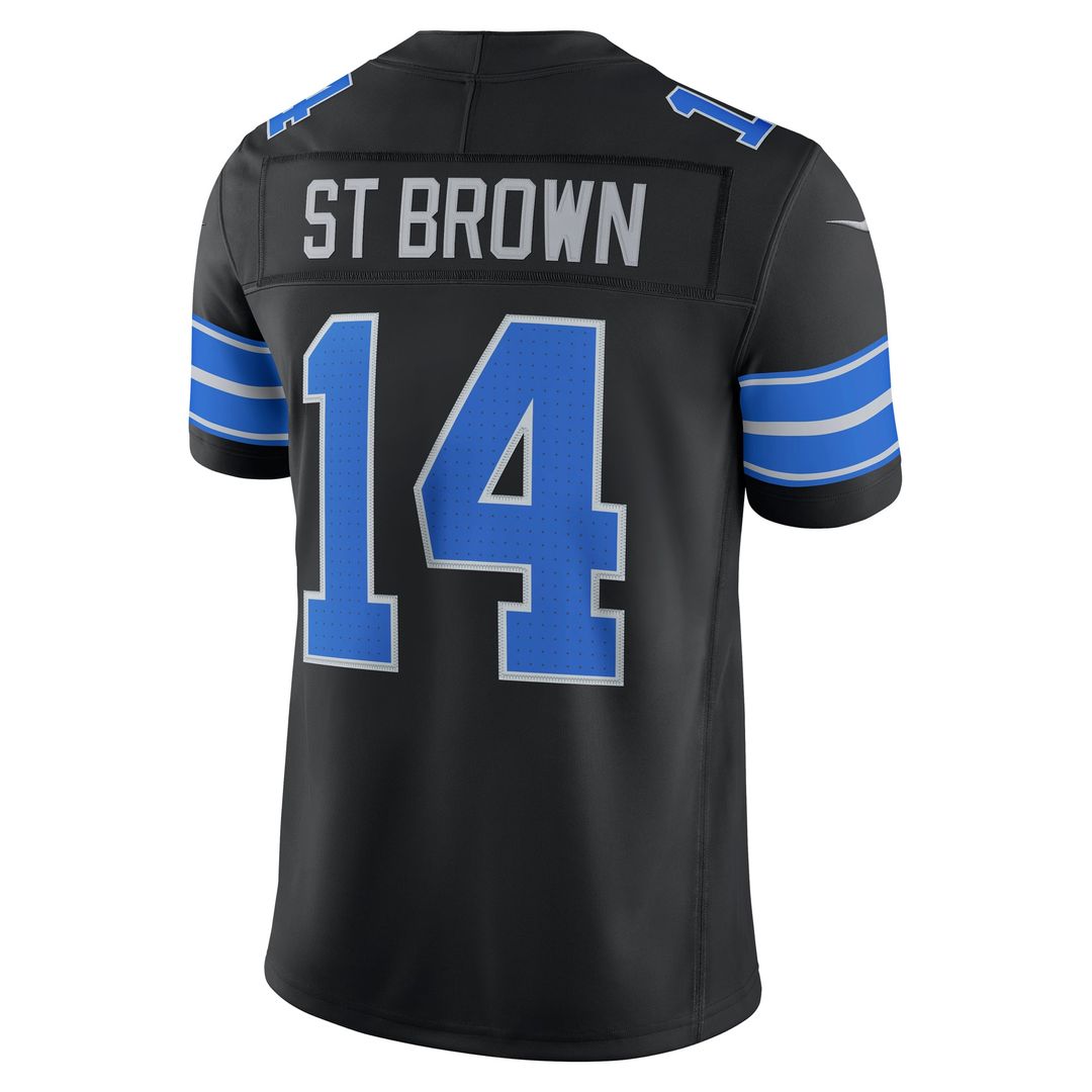 Men's Detroit Lions Amon-Ra St. Brown Nike Blue Team Vapor F.U.S.E. Stitched Limited Jersey