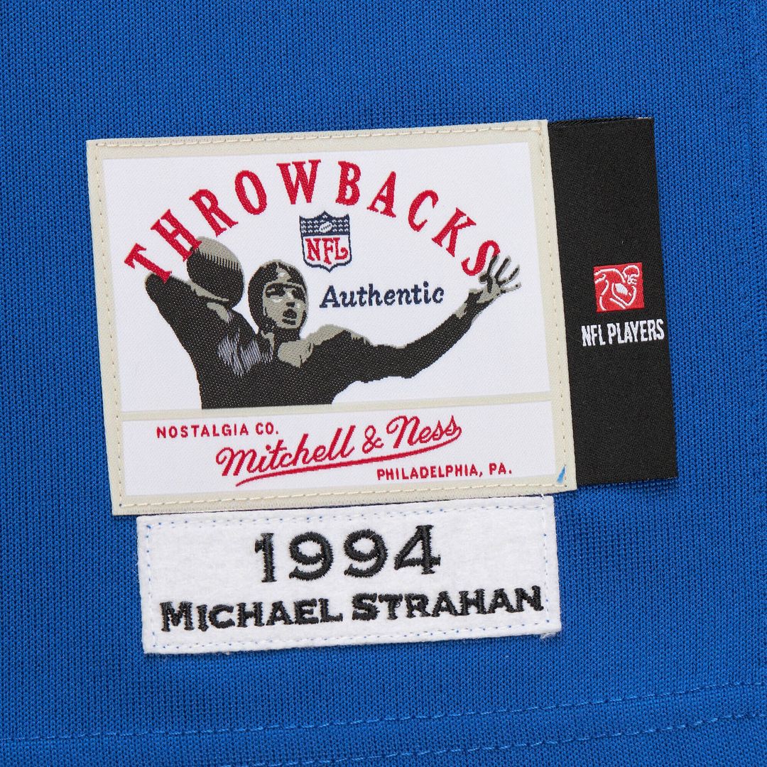 Men's New York Giants 1994 Michael Strahan Mitchell & Ness Royal Authentic Throwback Retired Player Jersey