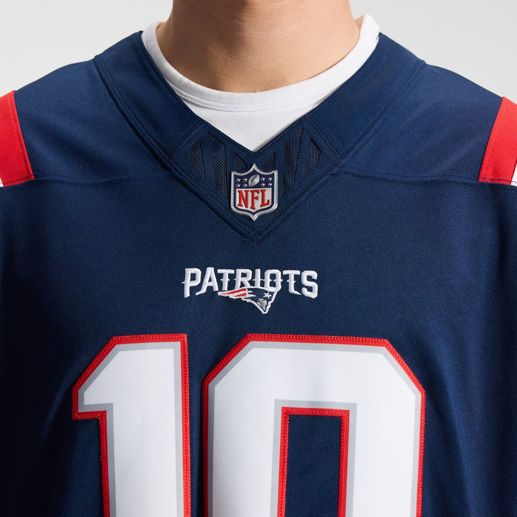 Men's New England Patriots Drake Maye Nike Navy Team Vapor F.U.S.E. Stitched Limited Jersey