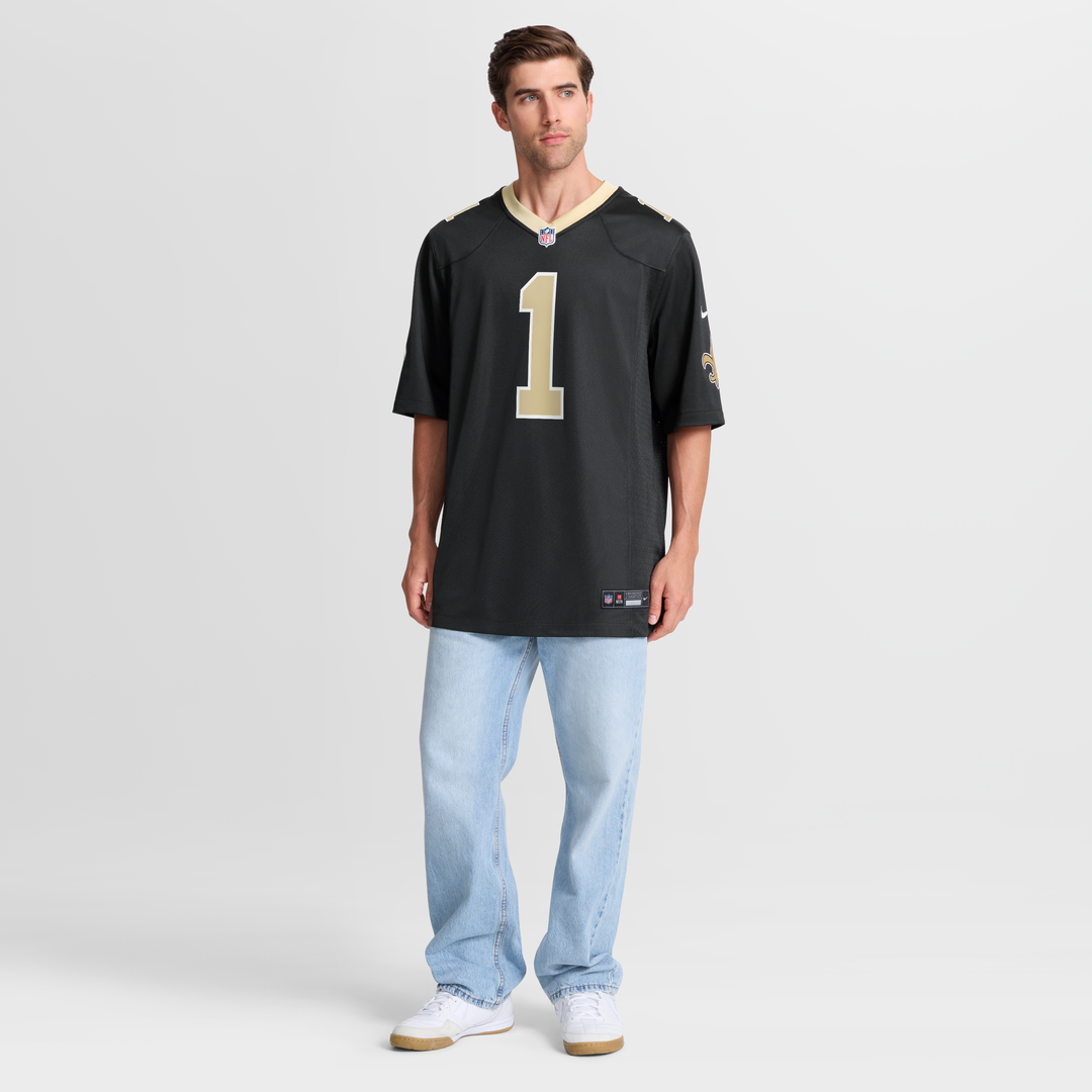Men's New Orleans Saints Number 1 Dad Nike Black Game Jersey