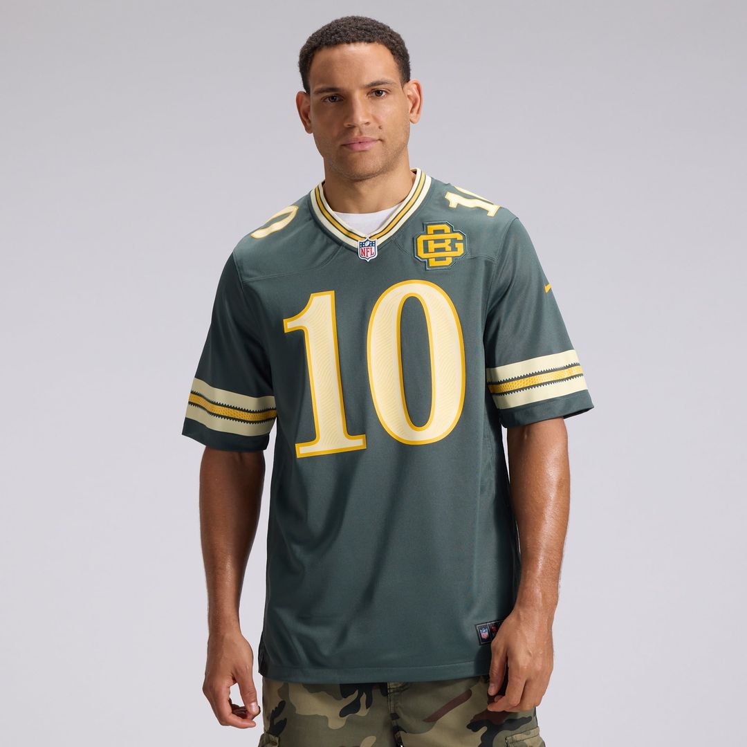 Men's Green Bay Packers Jordan Love Nike Green 2026 Rivalries Collection Game Jersey