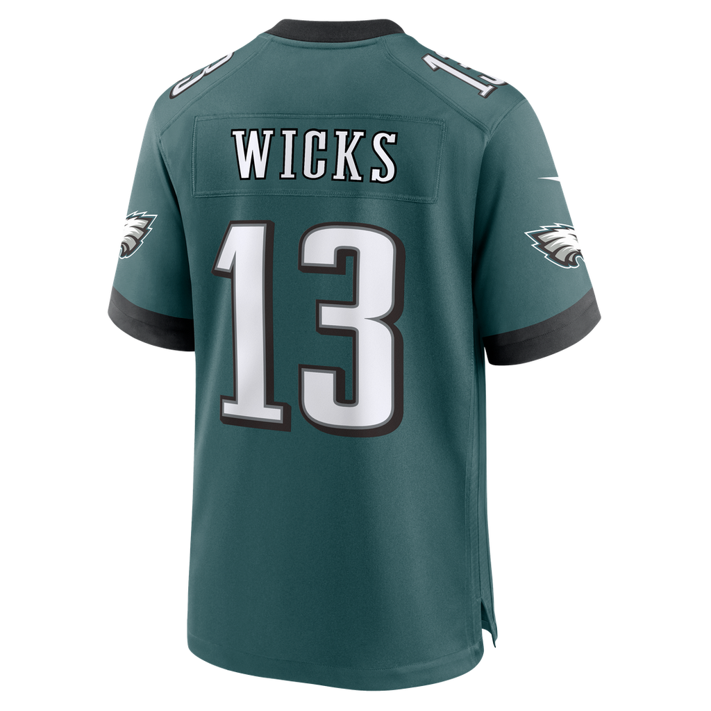 Men's Philadelphia Eagles Dontayvion Wicks Nike Midnight Green Team Game Jersey