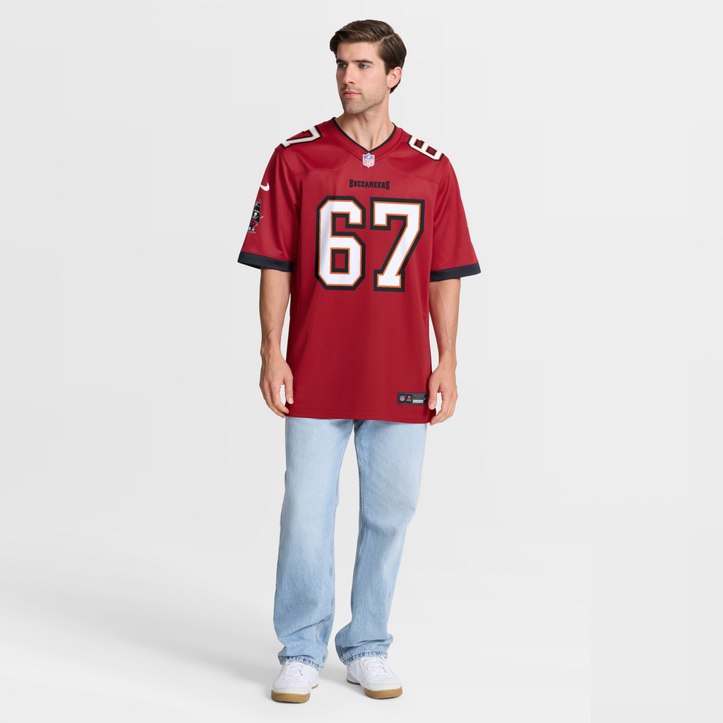 Men's Tampa Bay Buccaneers Luke Goedeke Nike Red Game Player Jersey