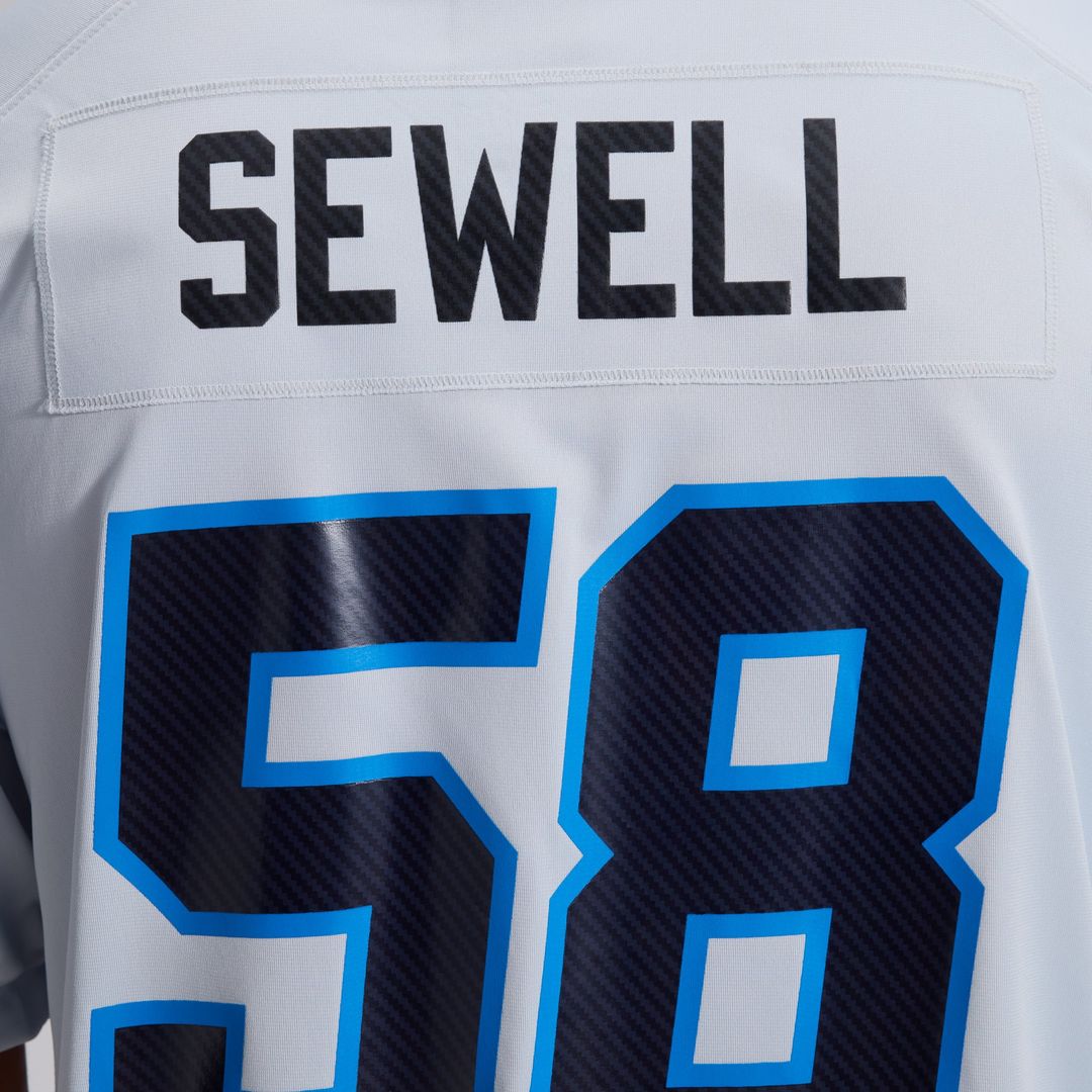 Men's Detroit Lions Penei Sewell Nike Silver 2026 Rivalries Collection Game Jersey
