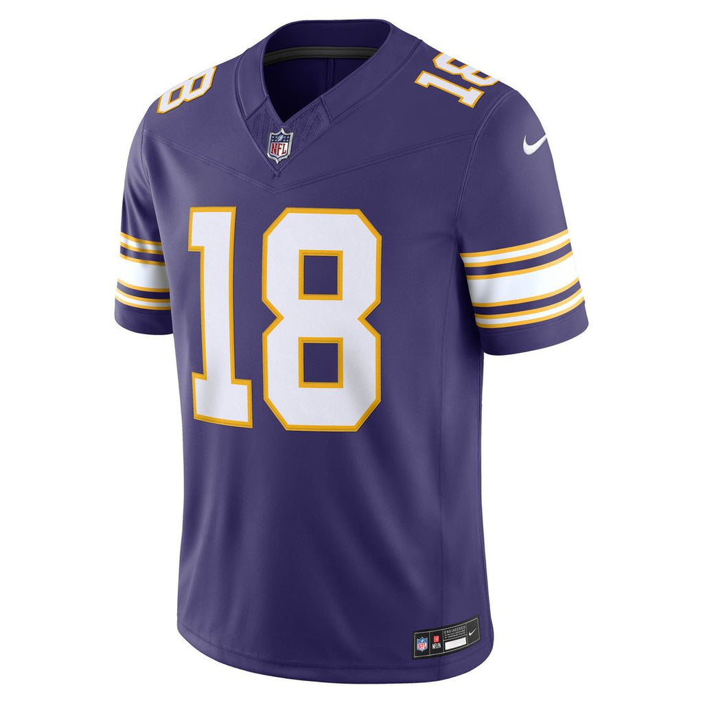 Men's Minnesota Vikings Justin Jefferson Nike Purple Alternate Classic Vapor F.U.S.E. Stitched Limited Jersey