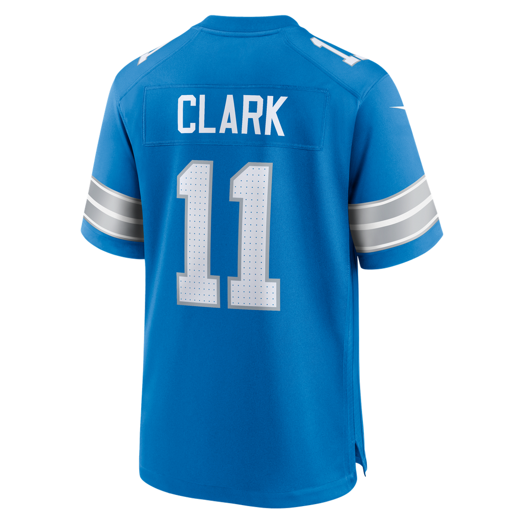 Men's Detroit Lions Damone Clark Nike  Blue Team Game Jersey