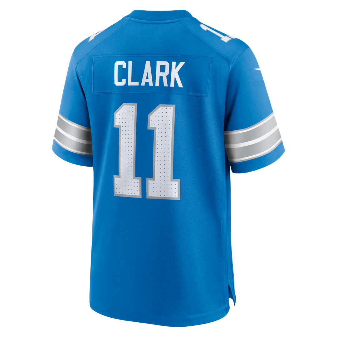 Men's Detroit Lions Damone Clark Nike  Blue Team Game Jersey