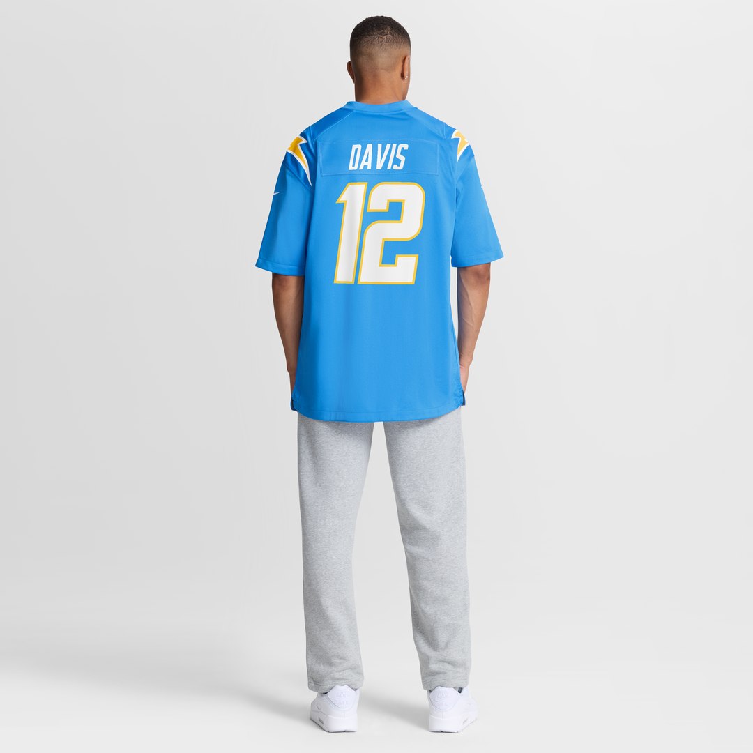 Men's Los Angeles Chargers Derius Davis Nike Powder Blue Team Game Jersey