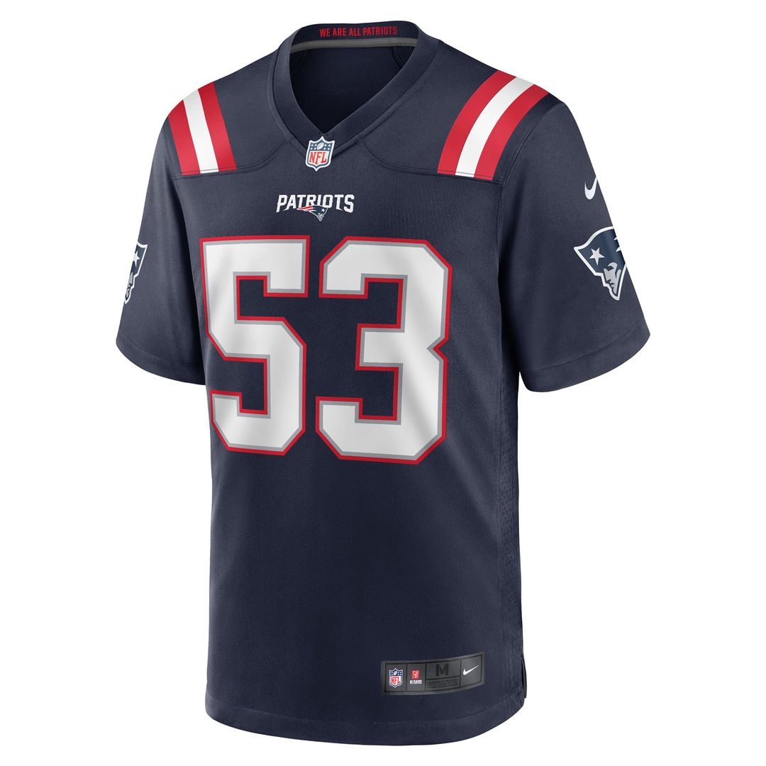 Men's New England Patriots Christian Elliss Nike  Navy  Game Jersey