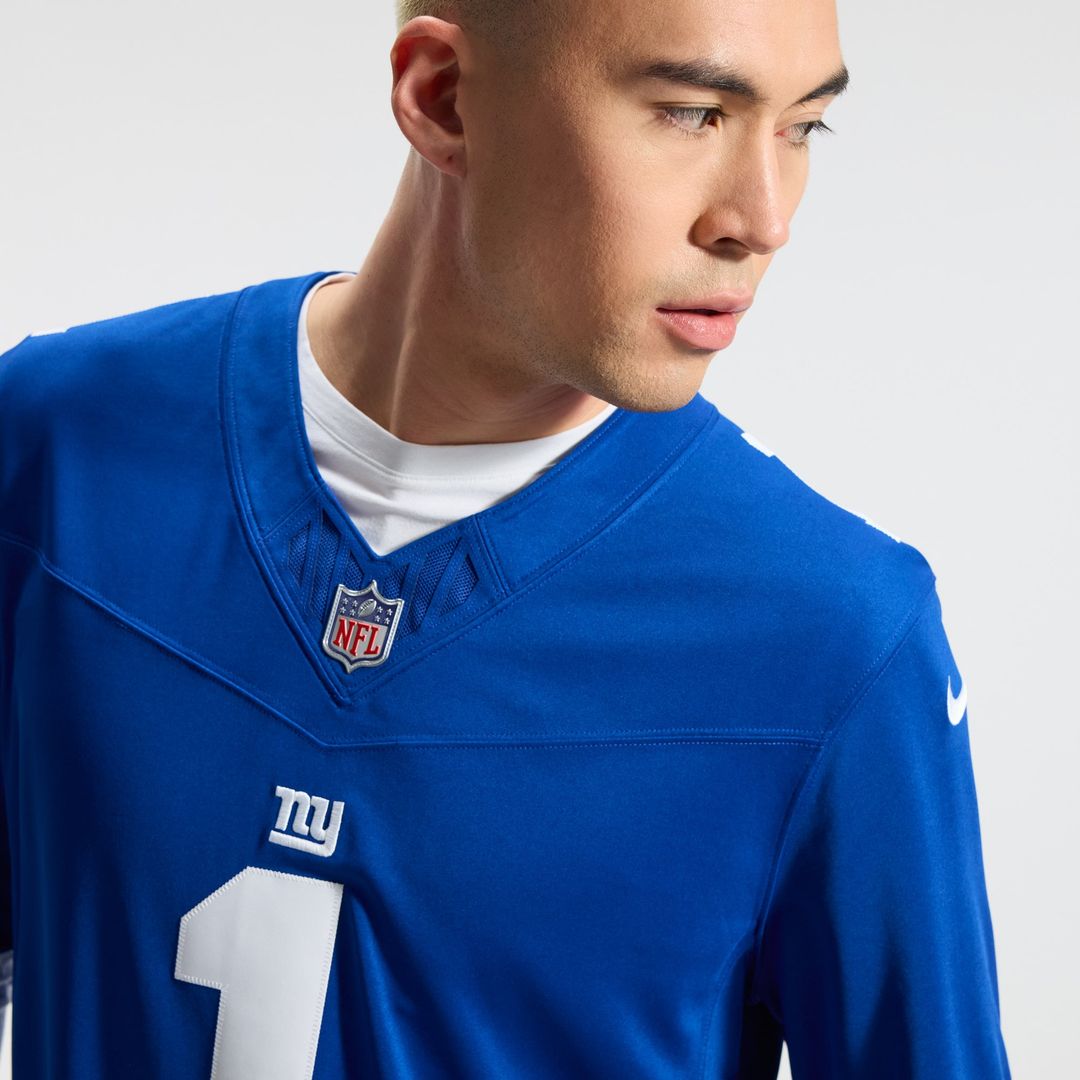 Men's New York Giants Malik Nabers Nike Royal Team Vapor F.U.S.E. Stitched Limited Jersey