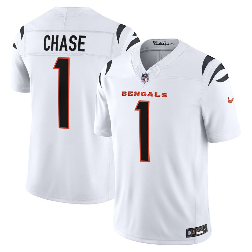 Men's Cincinnati Bengals Ja'Marr Chase Nike White Vapor F.U.S.E. Stitched Limited Jersey