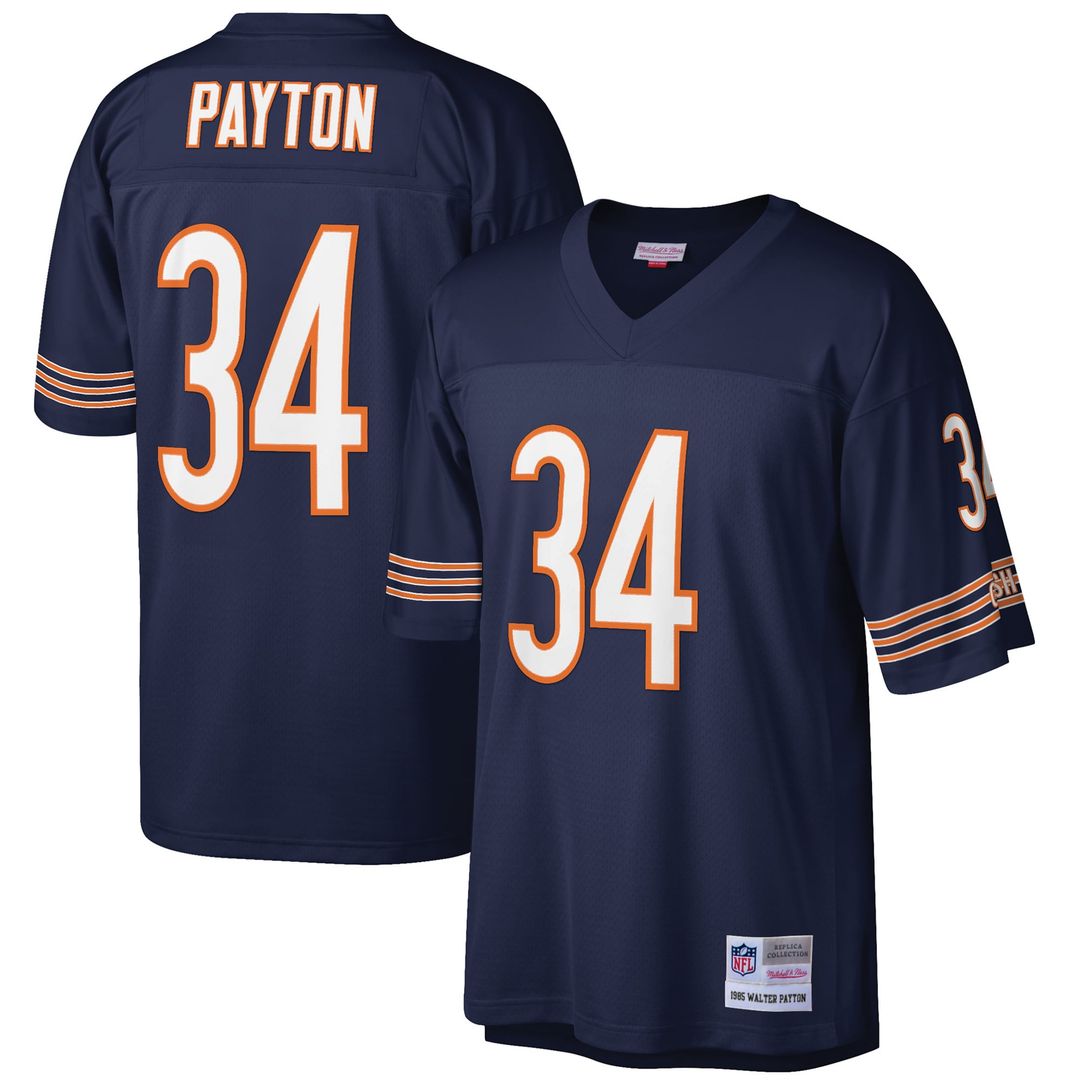 Men's Chicago Bears Walter Payton Mitchell & Ness White Big & Tall 1985 Retired Player Replica Jersey