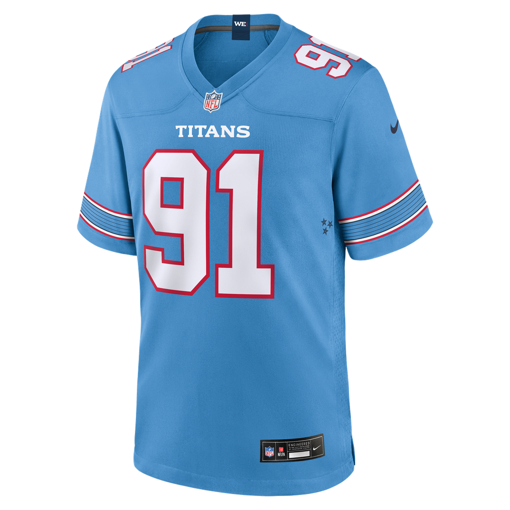 Men's Tennessee Titans John Franklin-Myers Nike Light Blue Team Game Jersey