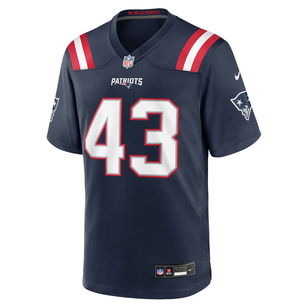 Men's New England Patriots Bradyn Swinson Nike Navy Team Game Jersey