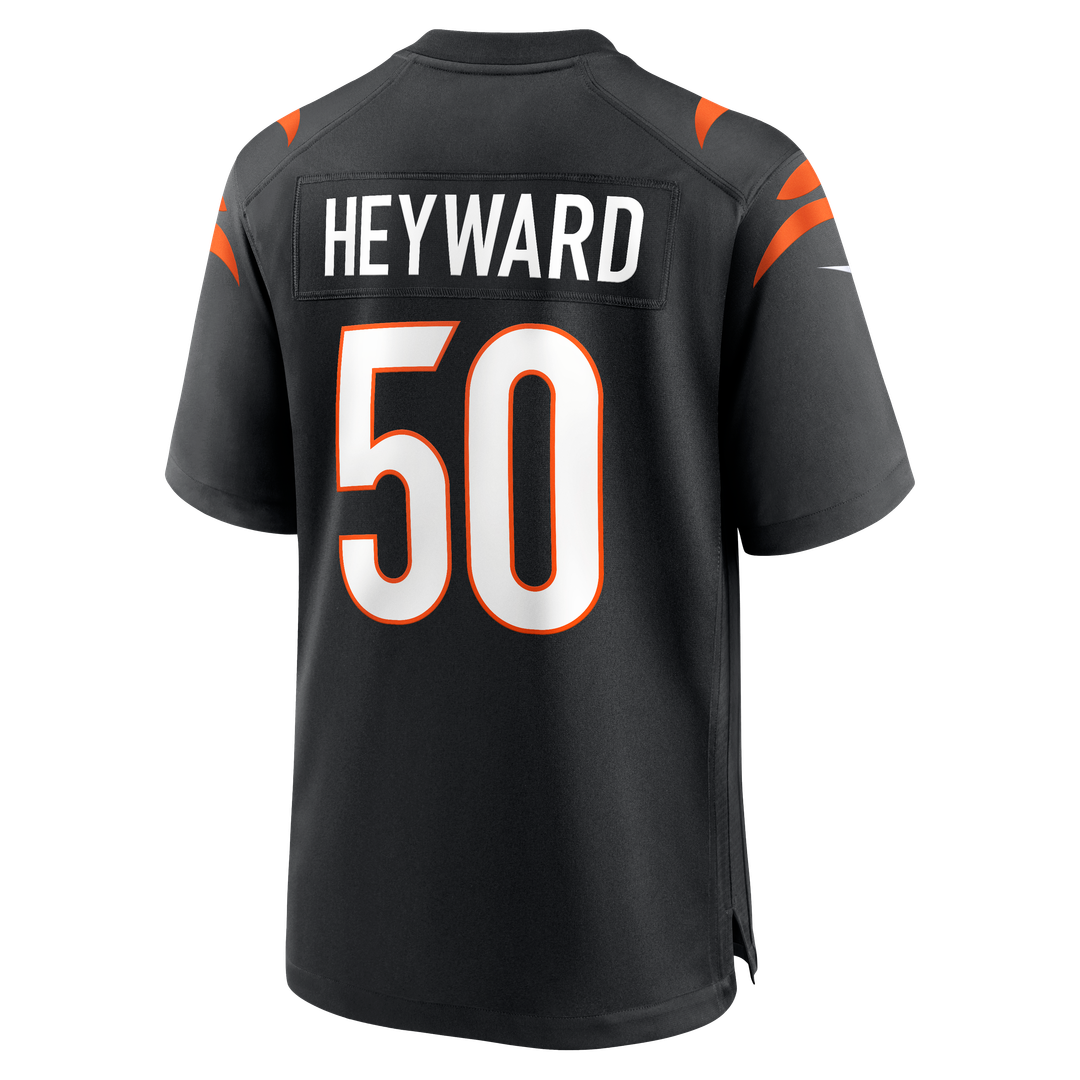 Men's Cincinnati Bengals Shaka Heyward Nike  Black Team Game Jersey