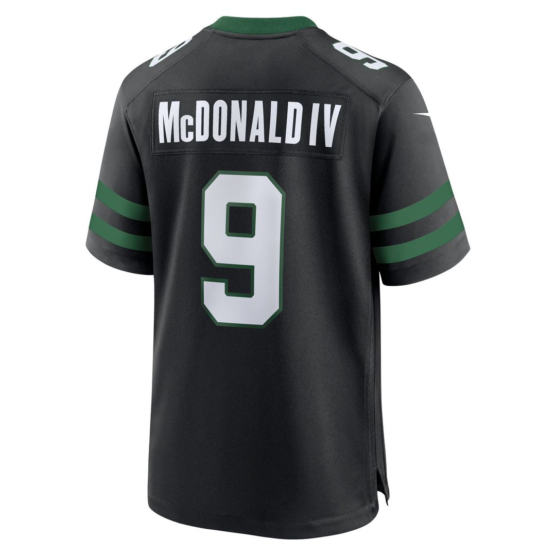 Men's New York Jets Will McDonald IV Nike Legacy Black Alternate Game Jersey