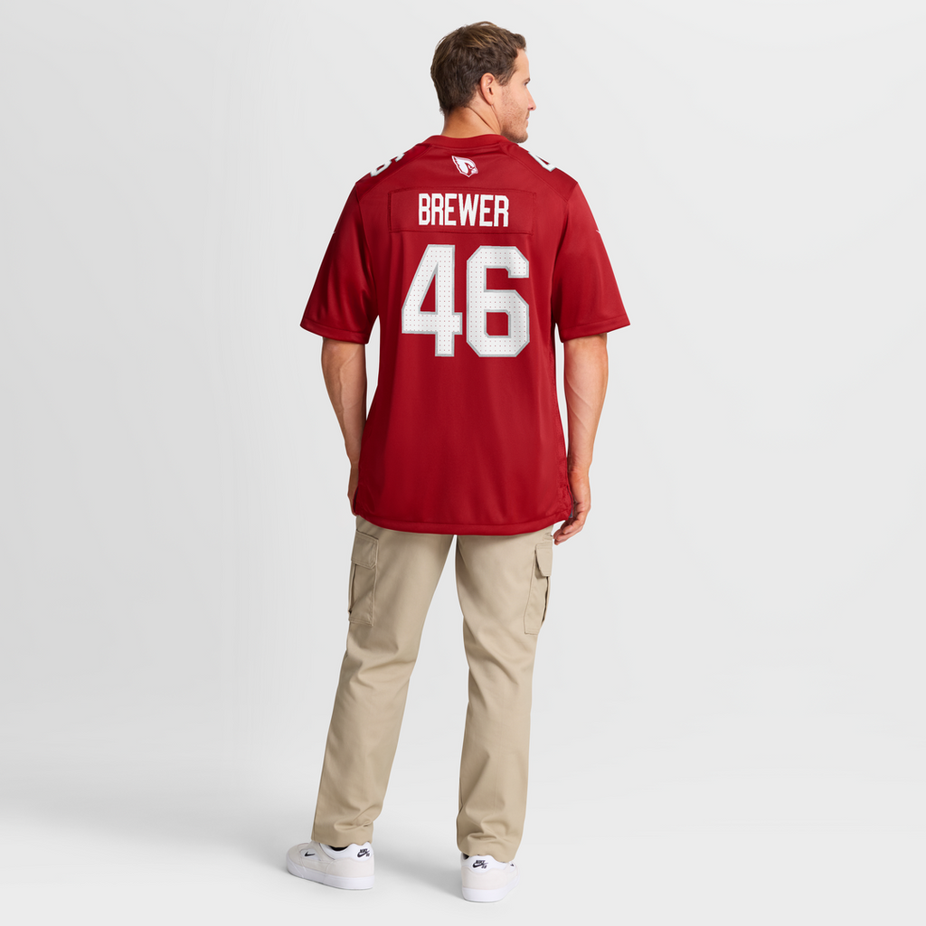 Men's Arizona Cardinals Aaron Brewer Nike  Cardinal Team Game Jersey