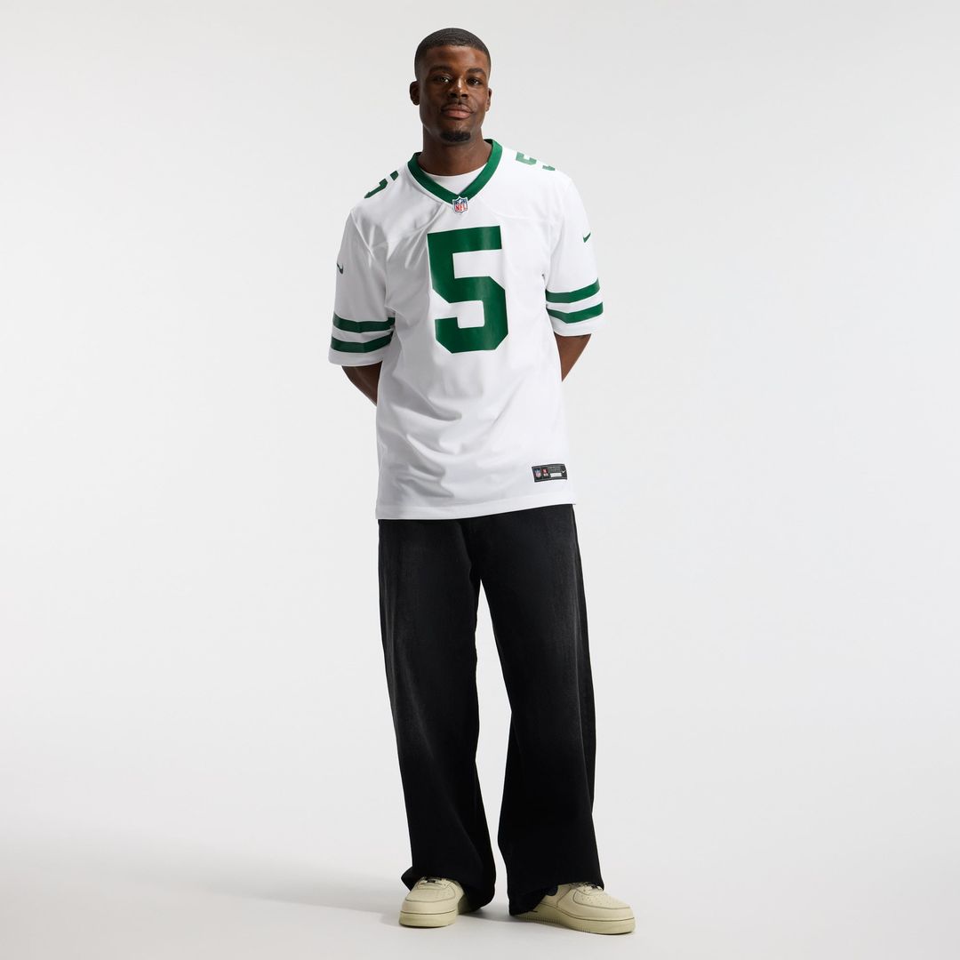 Men's New York Jets Garrett Wilson Nike Legacy White Game Jersey