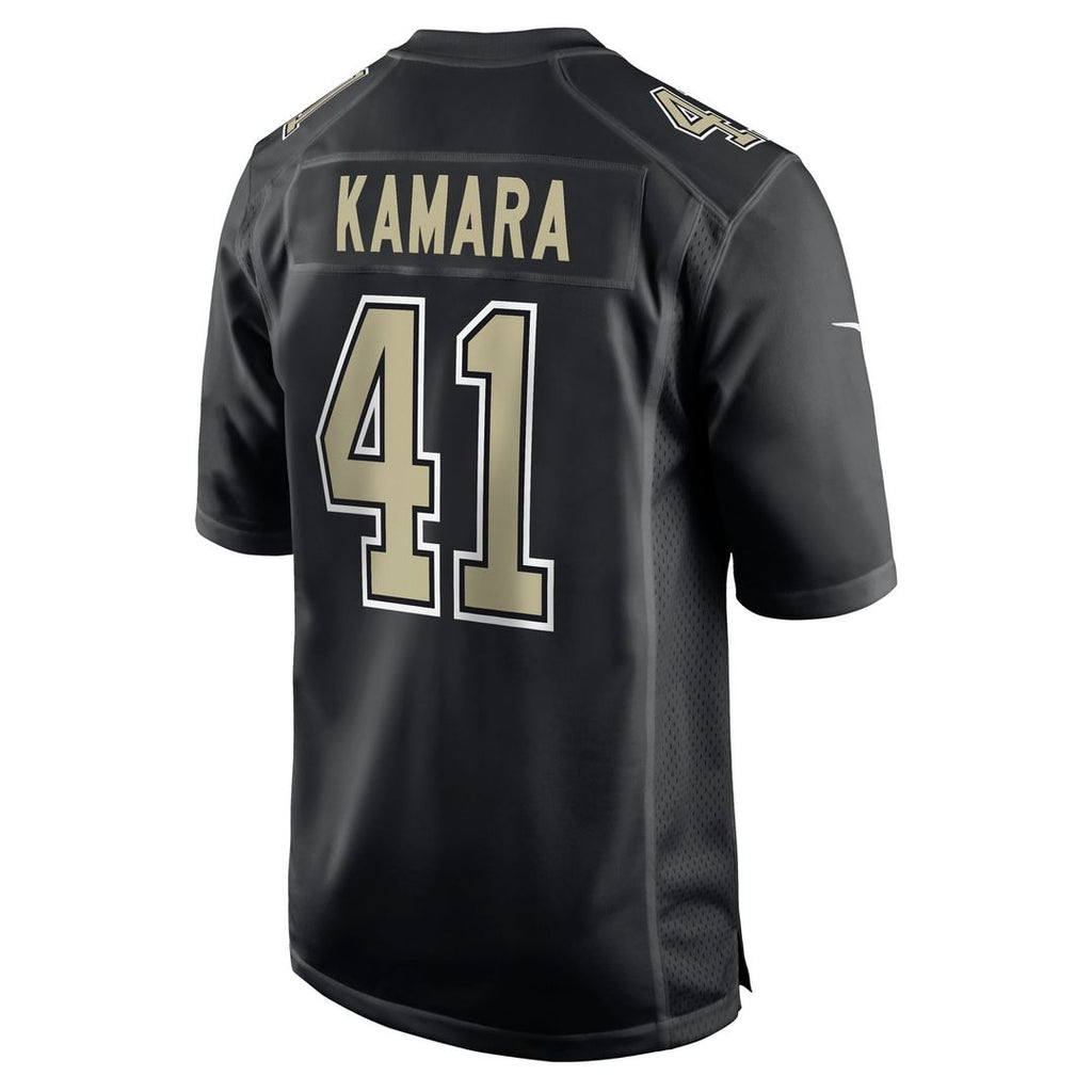 Men's New Orleans Saints Alvin Kamara Nike Carbon Black Fashion Game Jersey
