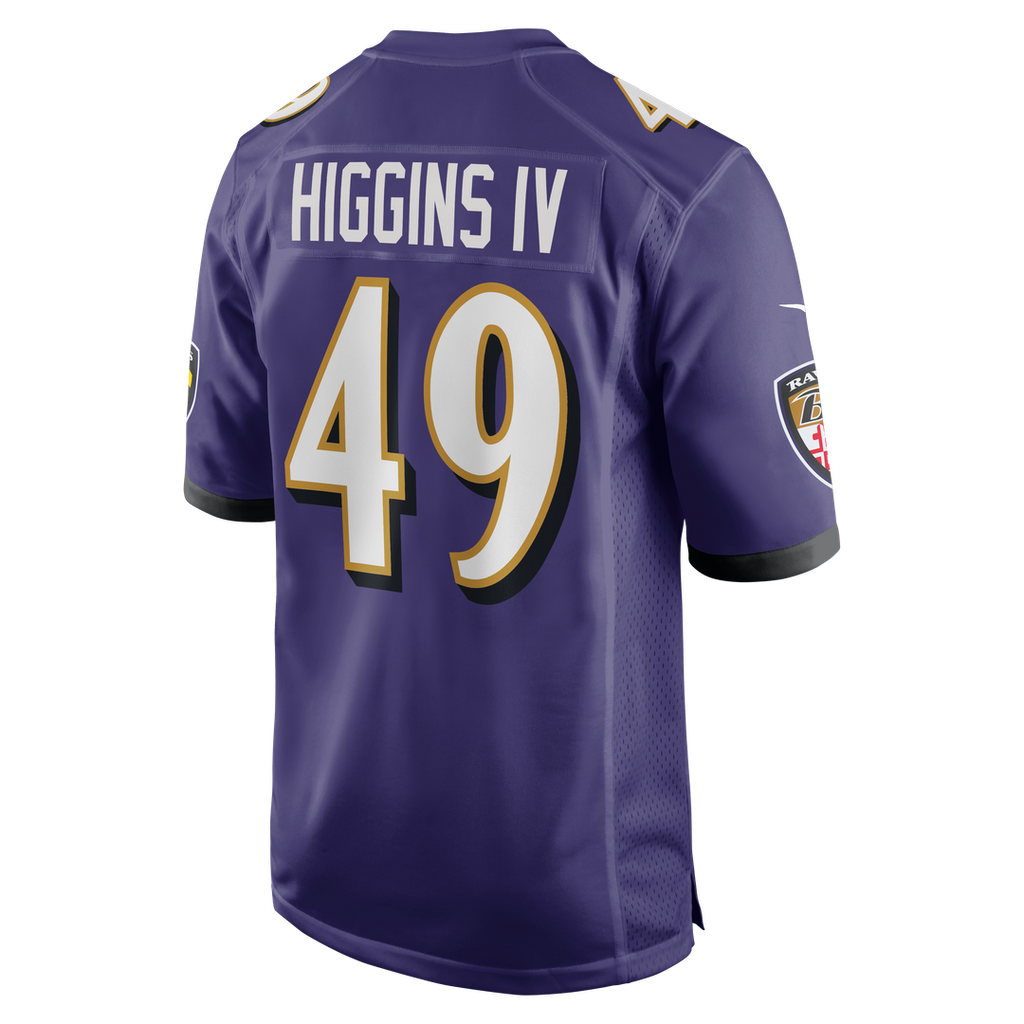 Men's Baltimore Ravens Jay Higgins IV Nike  Purple Team Game Jersey