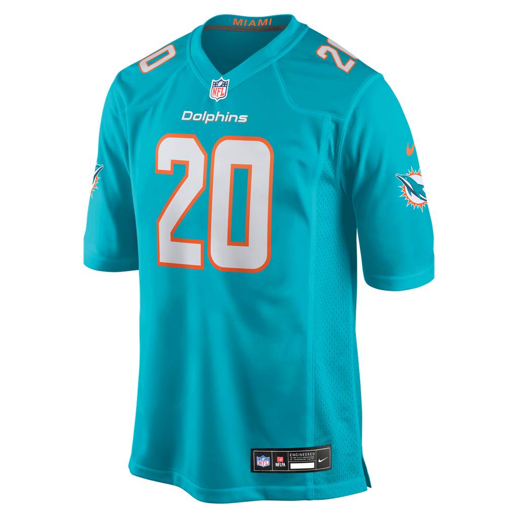 Men's Miami Dolphins Jordyn Brooks Nike  Aqua  Game Jersey