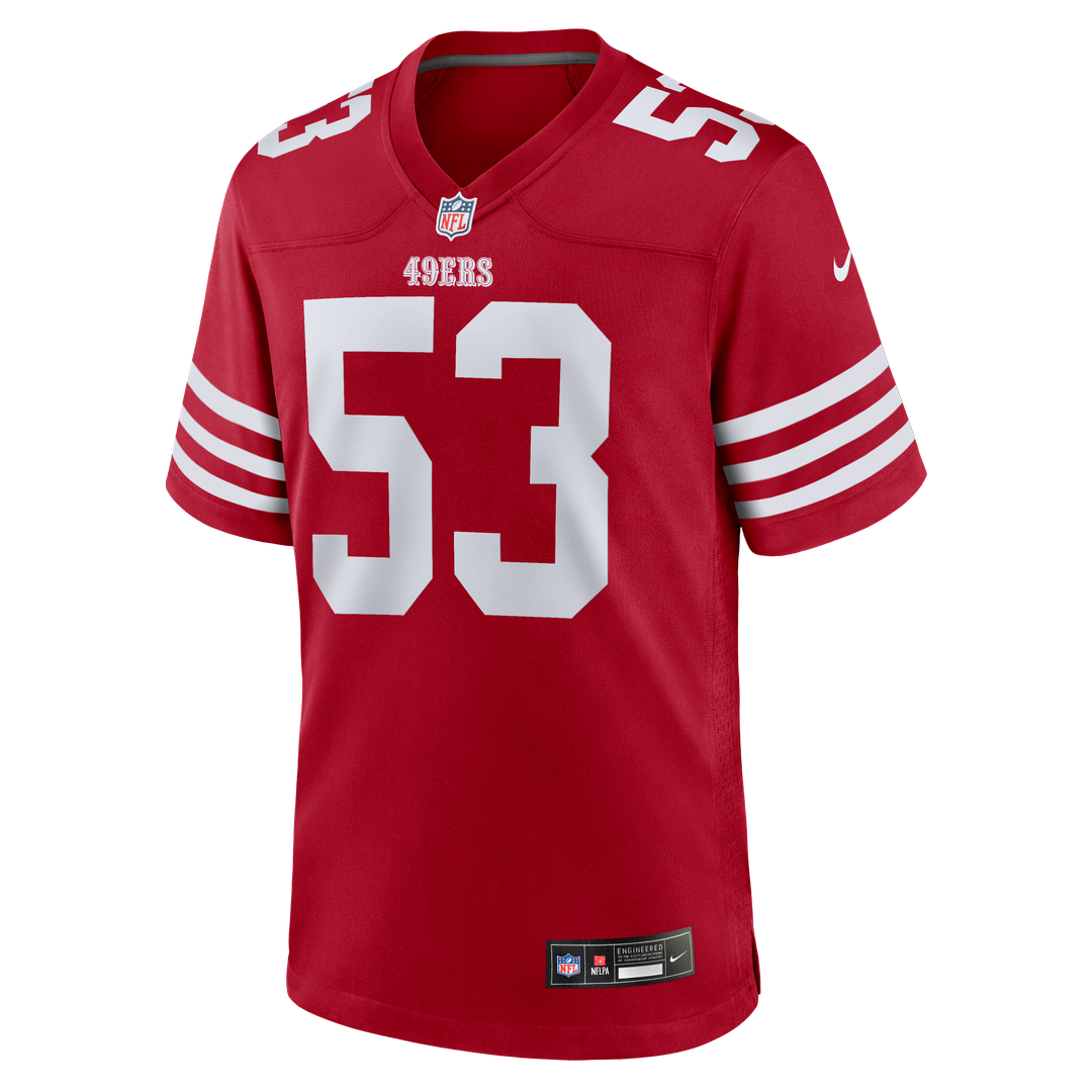 Men's San Francisco 49ers Jaden Dugger III Nike Scarlet Team Game Jersey