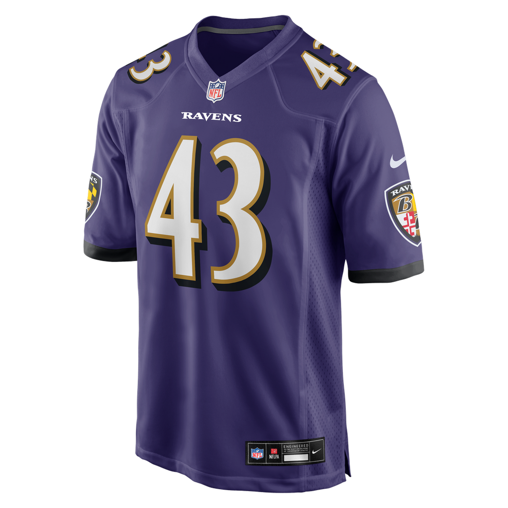 Men's Baltimore Ravens Justice Hill Nike Purple Game Jersey