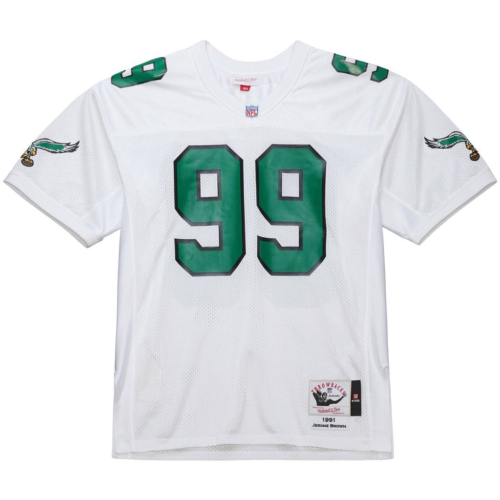 Men's Philadelphia Eagles Jerome Brown Mitchell & Ness White 1991 Authentic Throwback Retired Player Jersey