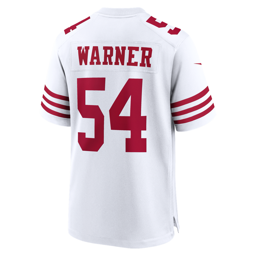 Men's San Francisco 49ers Fred Warner Nike White 80th Anniversary Game Jersey