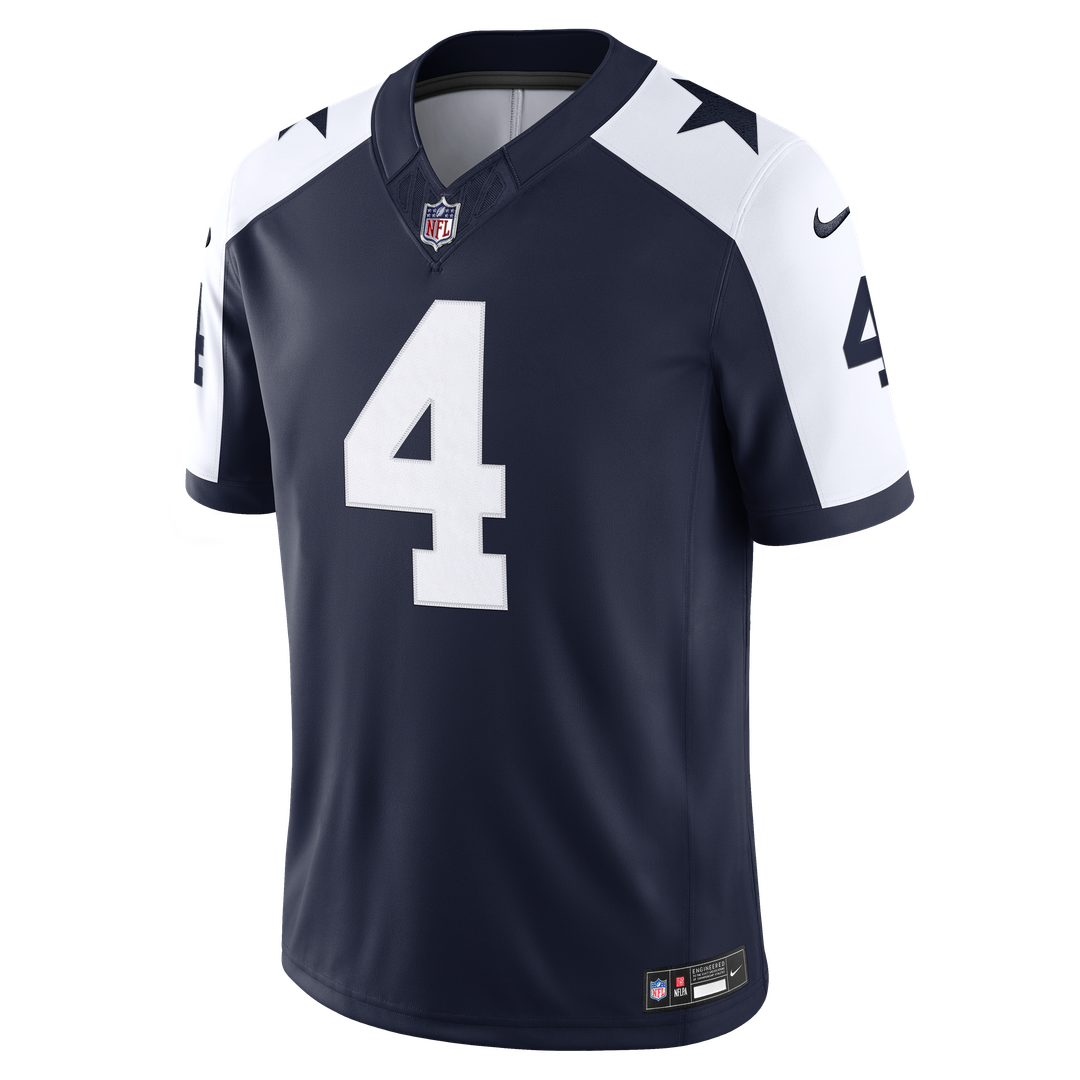 Men's Dallas Cowboys Dak Prescott Nike Navy Alternate Vapor F.U.S.E. Stitched Limited Jersey