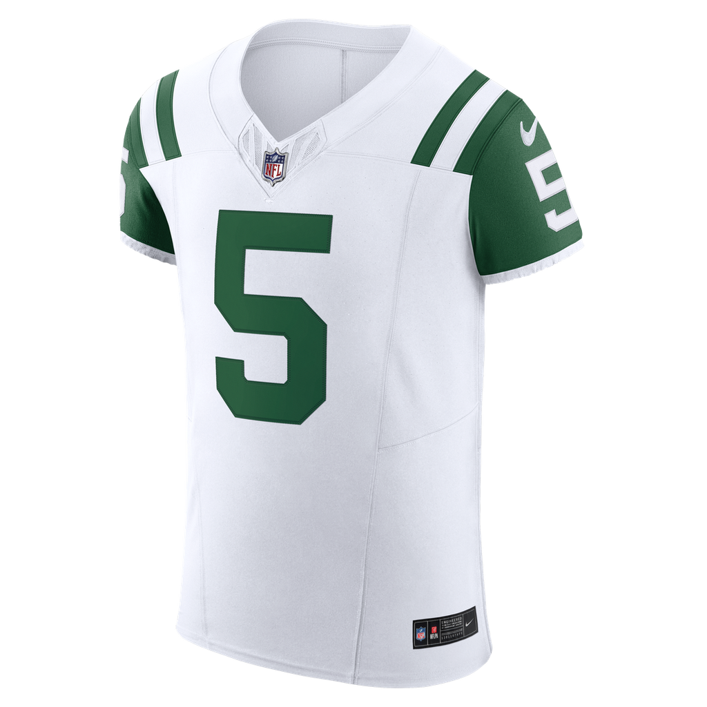 Men's New York Jets Garrett Wilson Nike White Classic Alternate Vapor F.U.S.E. Elite Jersey