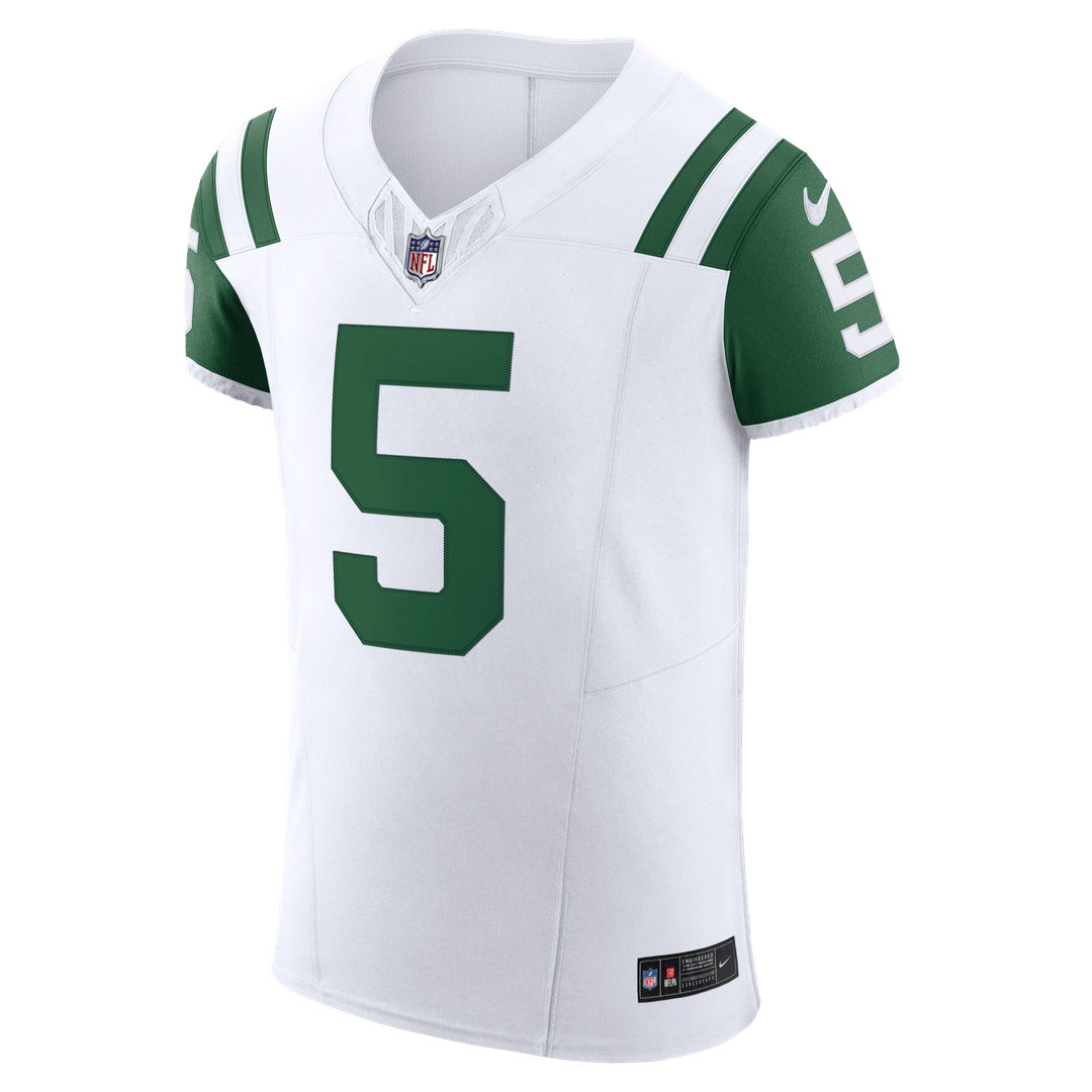 Men's New York Jets Garrett Wilson Nike White Classic Alternate Vapor F.U.S.E. Elite Jersey