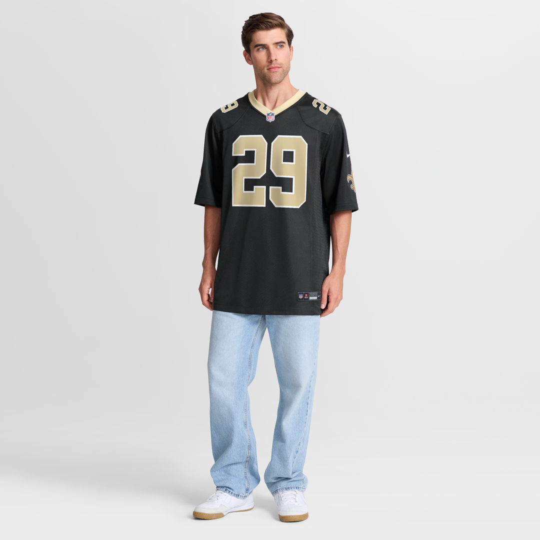 Men's New Orleans Saints Quincy Riley Nike  Black Team Game Jersey