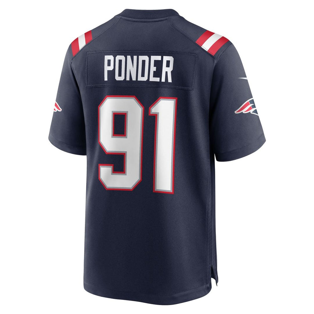 Men's New England Patriots Elijah Ponder Nike  Navy Team Game Jersey