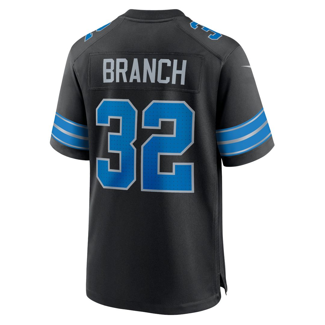 Men's Detroit Lions Brian Branch Nike Black Alternate Game Jersey