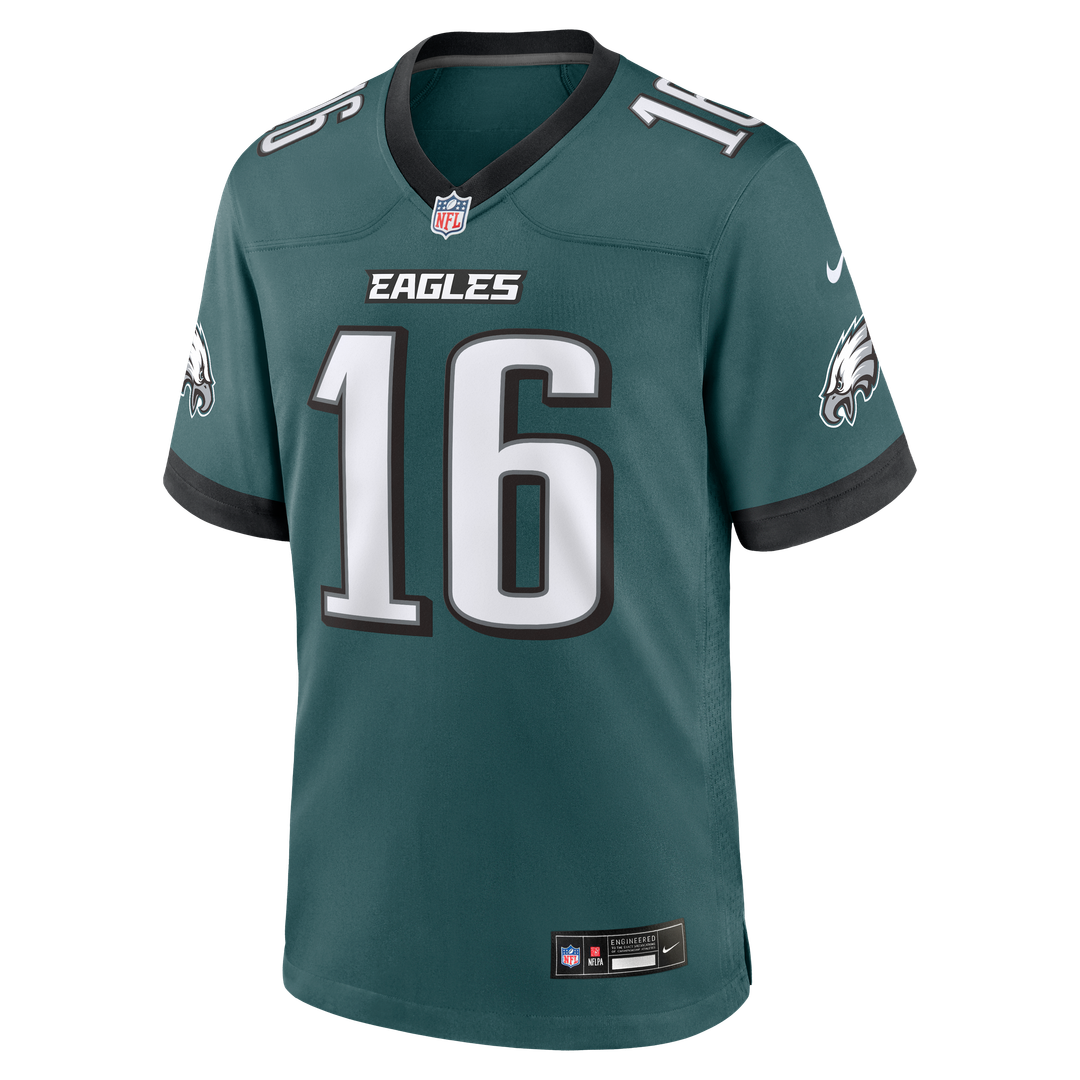 Men's Philadelphia Eagles Tanner McKee Nike  Midnight Green Team Game Jersey