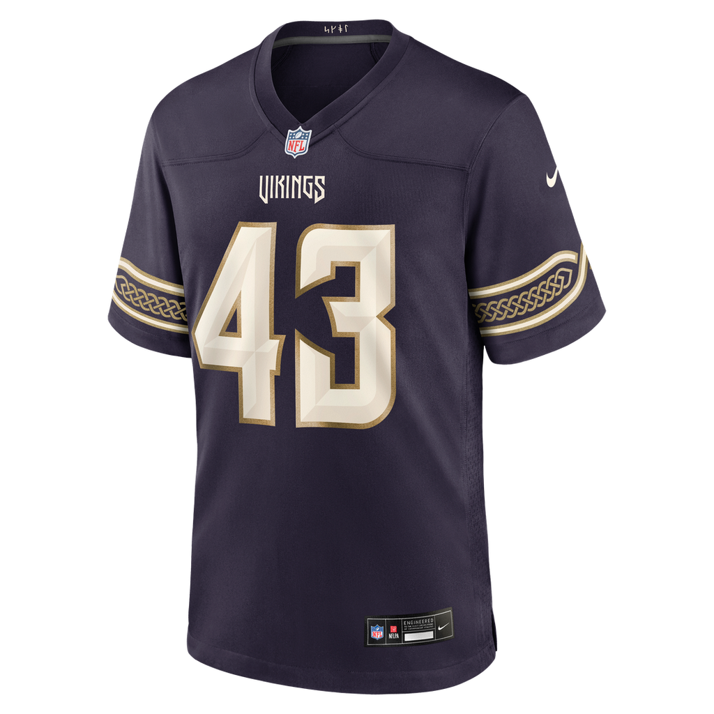 Men's Minnesota Vikings Andrew Van Ginkel Nike Purple 2026 Rivalries Collection Game Jersey