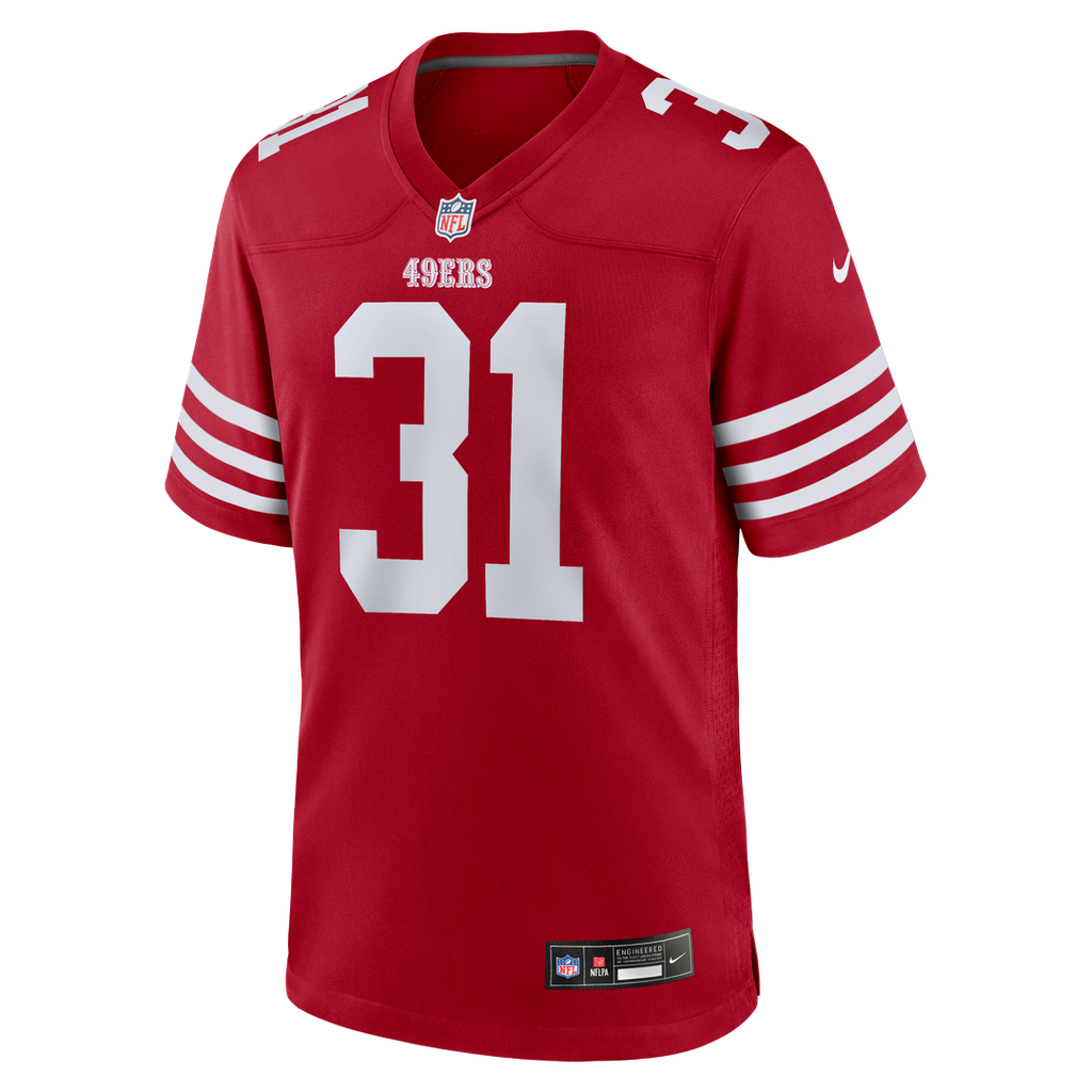 Men's San Francisco 49ers Isaac Guerendo Nike  Scarlet  Game Jersey