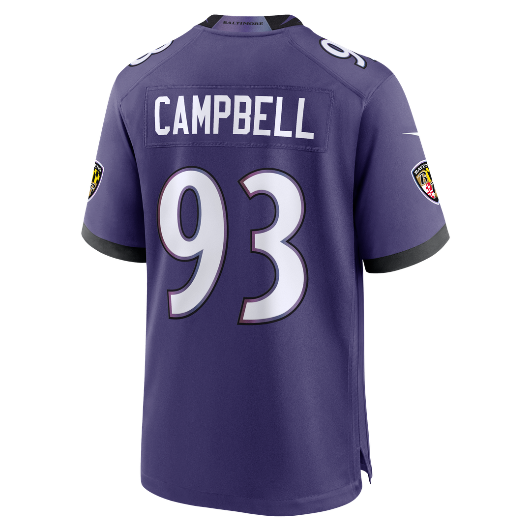 Men's Baltimore Ravens Calais Campbell Nike Purple Team Game Jersey
