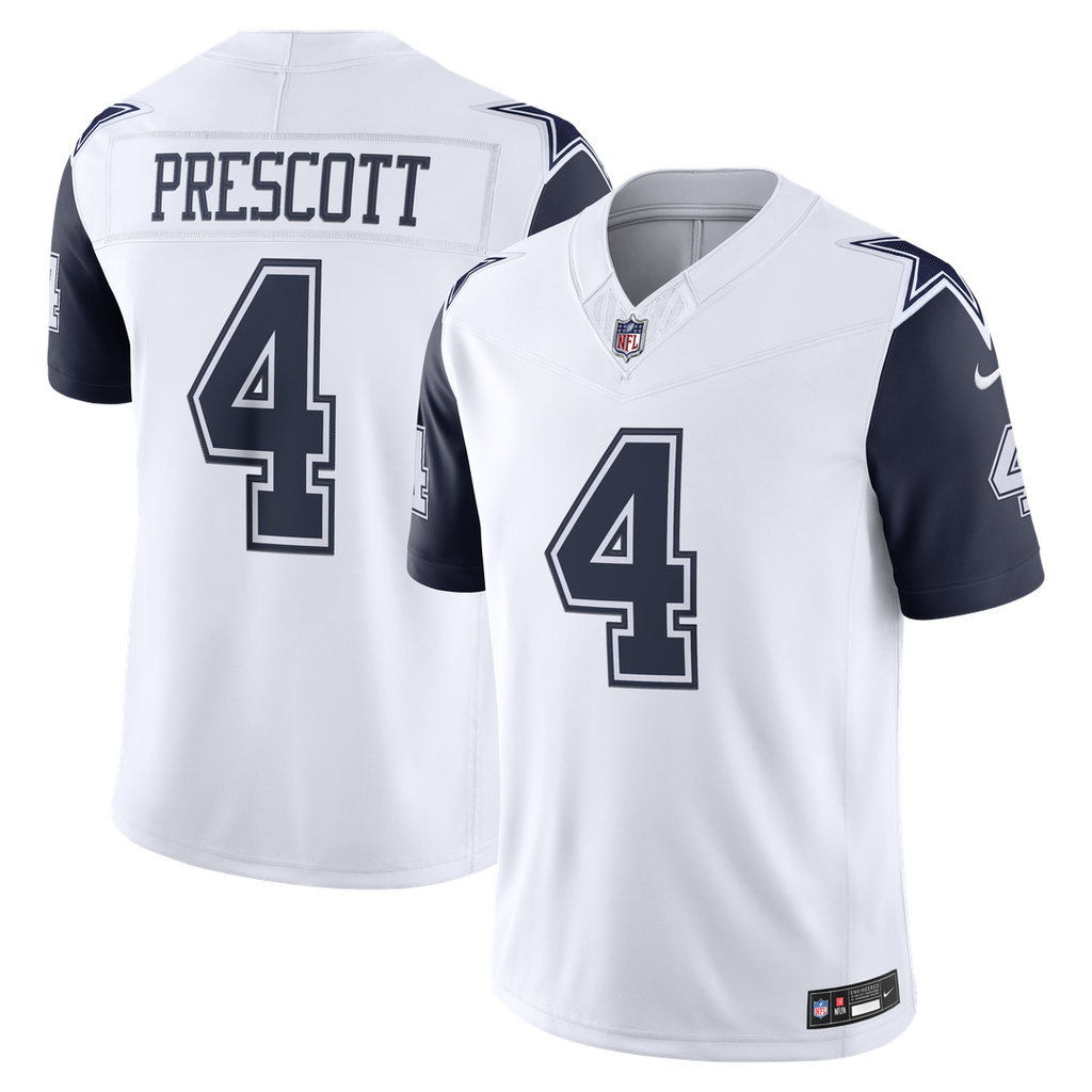 Men's Dallas Cowboys Dak Prescott Nike White Alternate Vapor F.U.S.E. Stitched Limited Jersey