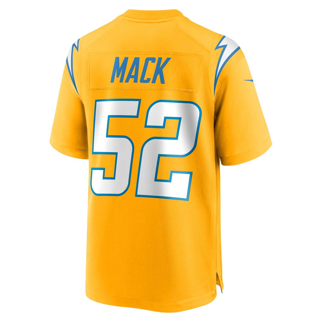 Men's Los Angeles Chargers Khalil Mack Nike Gold Alternate Charger Power Game Player Jersey