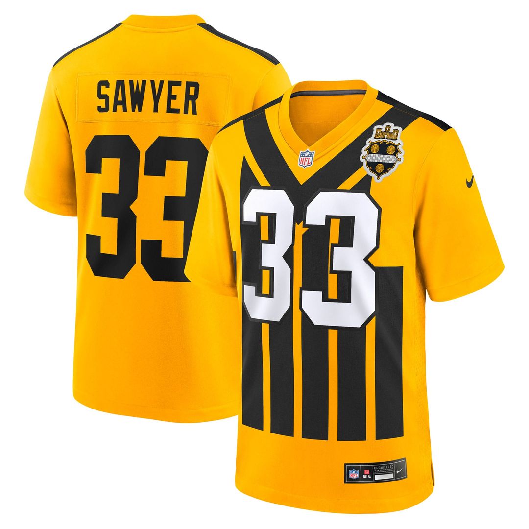 Men's Pittsburgh Steelers Jack Sawyer Nike  Black Team Game Jersey