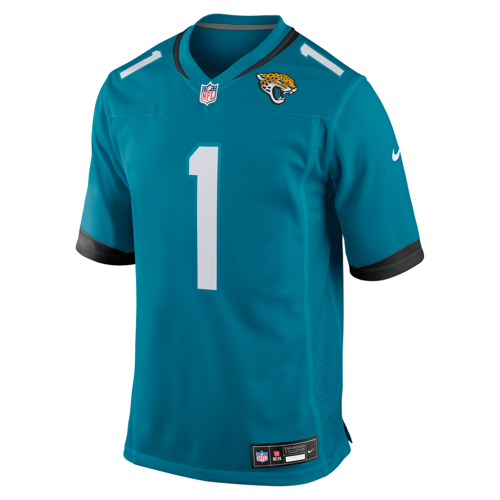 Men's Jacksonville Jaguars Number 1 Groom Nike Teal Game Jersey