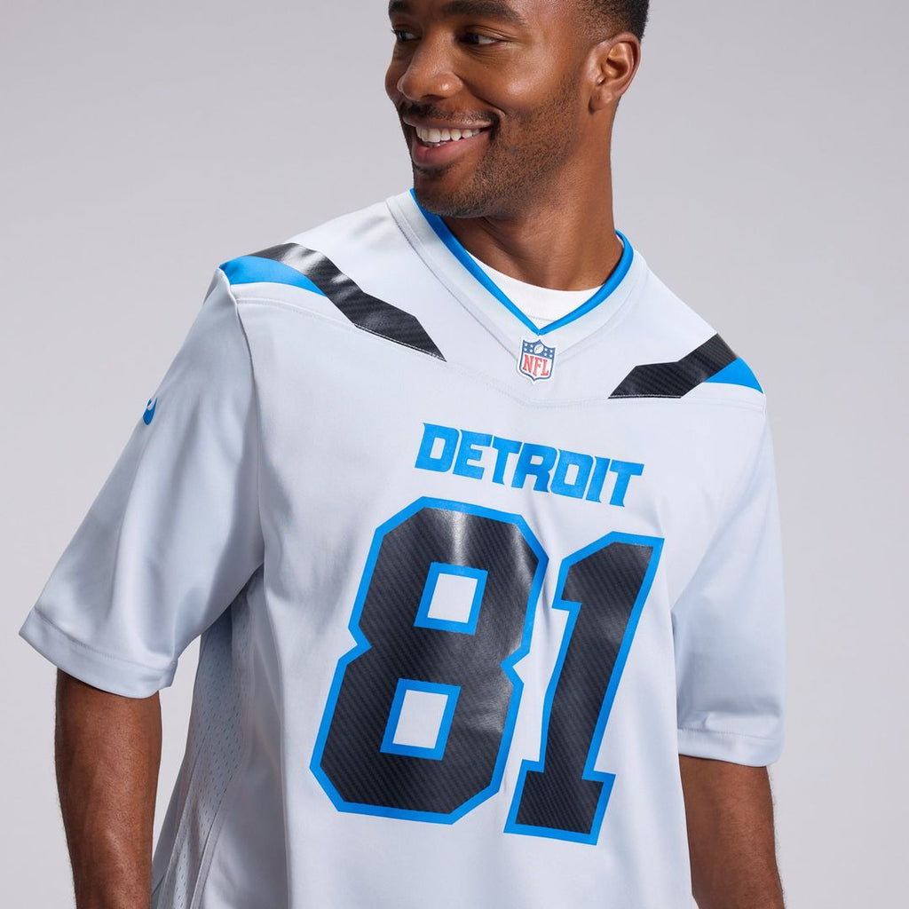 Men's Detroit Lions Calvin Johnson Nike Silver 2026 Rivalries Collection Game Jersey