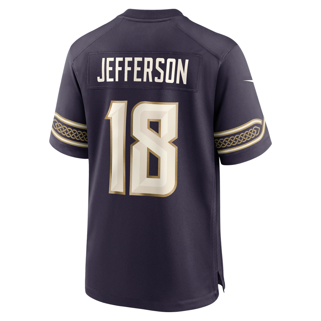 Men's Minnesota Vikings Justin Jefferson Nike Purple 2026 Rivalries Collection Game Jersey