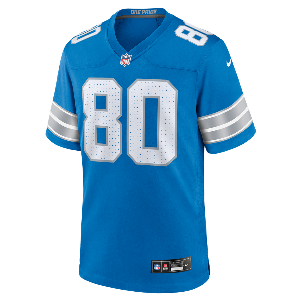 Men's Detroit Lions Malik Cunningham Nike  Blue Team Game Jersey
